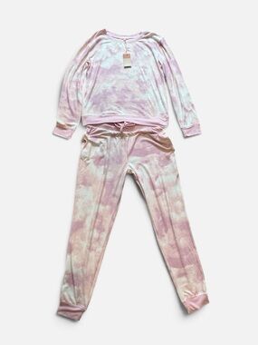BLIS Long Sleeve Crew Neck Tie Dye P.J 2 Piece Set